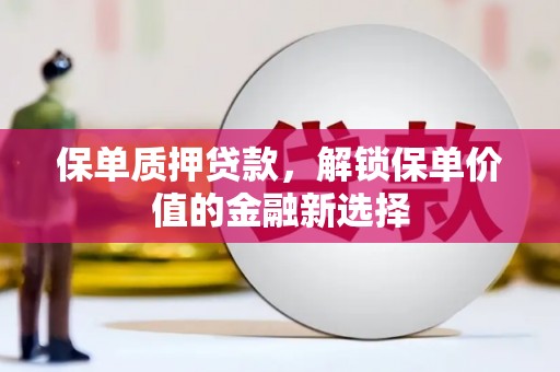 乾安保单质押贷款，解锁保单价值的金融新选择