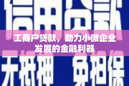 乾安工商户贷款，助力小微企业发展的金融利器
