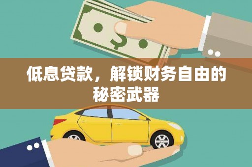 乾安低息贷款，解锁财务自由的秘密武器