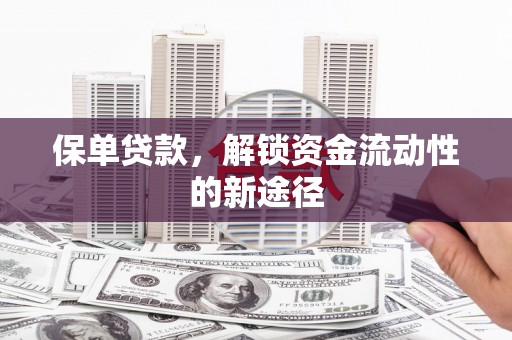 乾安保单贷款，解锁资金流动性的新途径