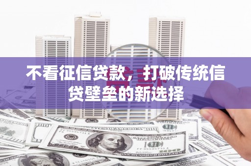 乾安不看征信贷款，打破传统信贷壁垒的新选择