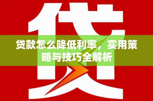 乾安贷款怎么降低利率，实用策略与技巧全解析