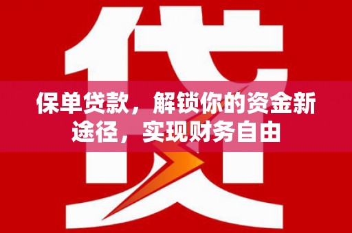 乾安保单贷款，解锁你的资金新途径，实现财务自由