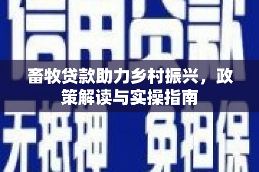 乾安畜牧贷款助力乡村振兴，政策解读与实操指南