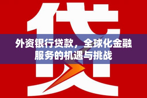 乾安外资银行贷款，全球化金融服务的机遇与挑战
