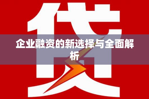 乾安企业融资的新选择与全面解析